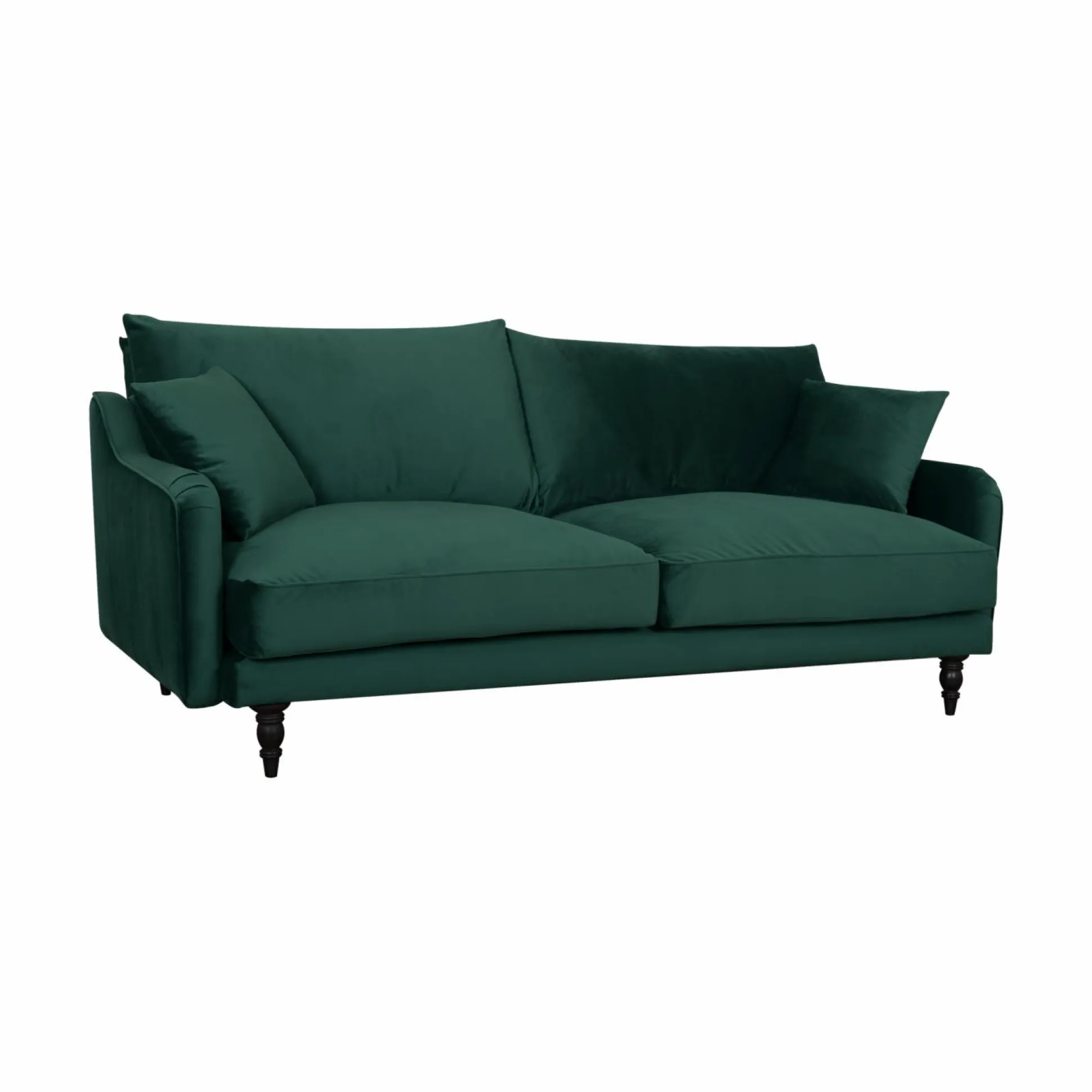 Canapé velours Olie - Vert Forêt - 4 places