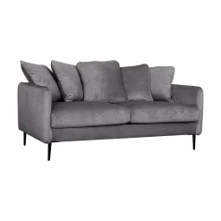 Canapé velours Olympe - Anthracite - 3 places