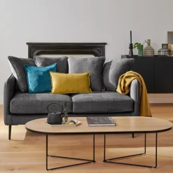 Canapé velours Olympe - Anthracite - 3 places