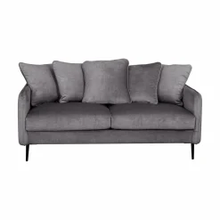 Canapé velours Olympe - Anthracite - 3 places