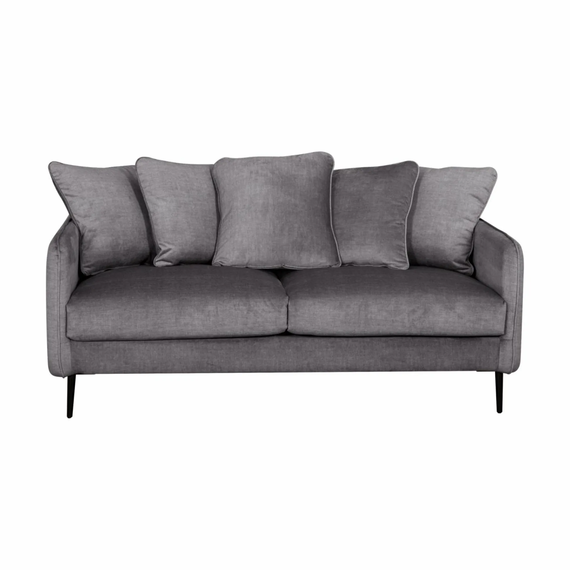 Canapé velours Olympe - Anthracite - 3 places