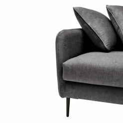 Canapé velours Olympe - Anthracite - 3 places