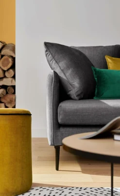 Canapé velours Olympe - Anthracite - 3 places