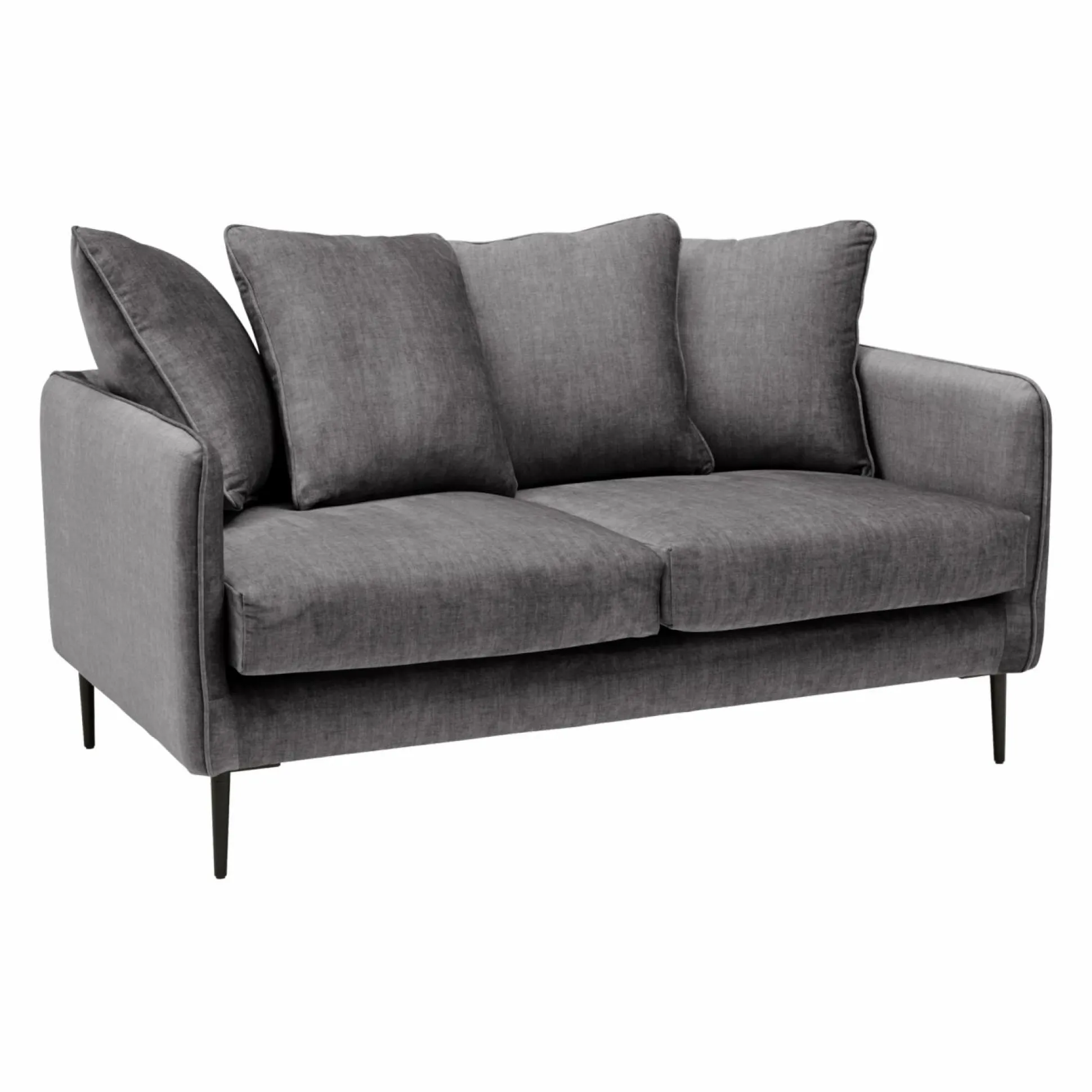 Canapé velours Olympe - Anthracite - 2 places