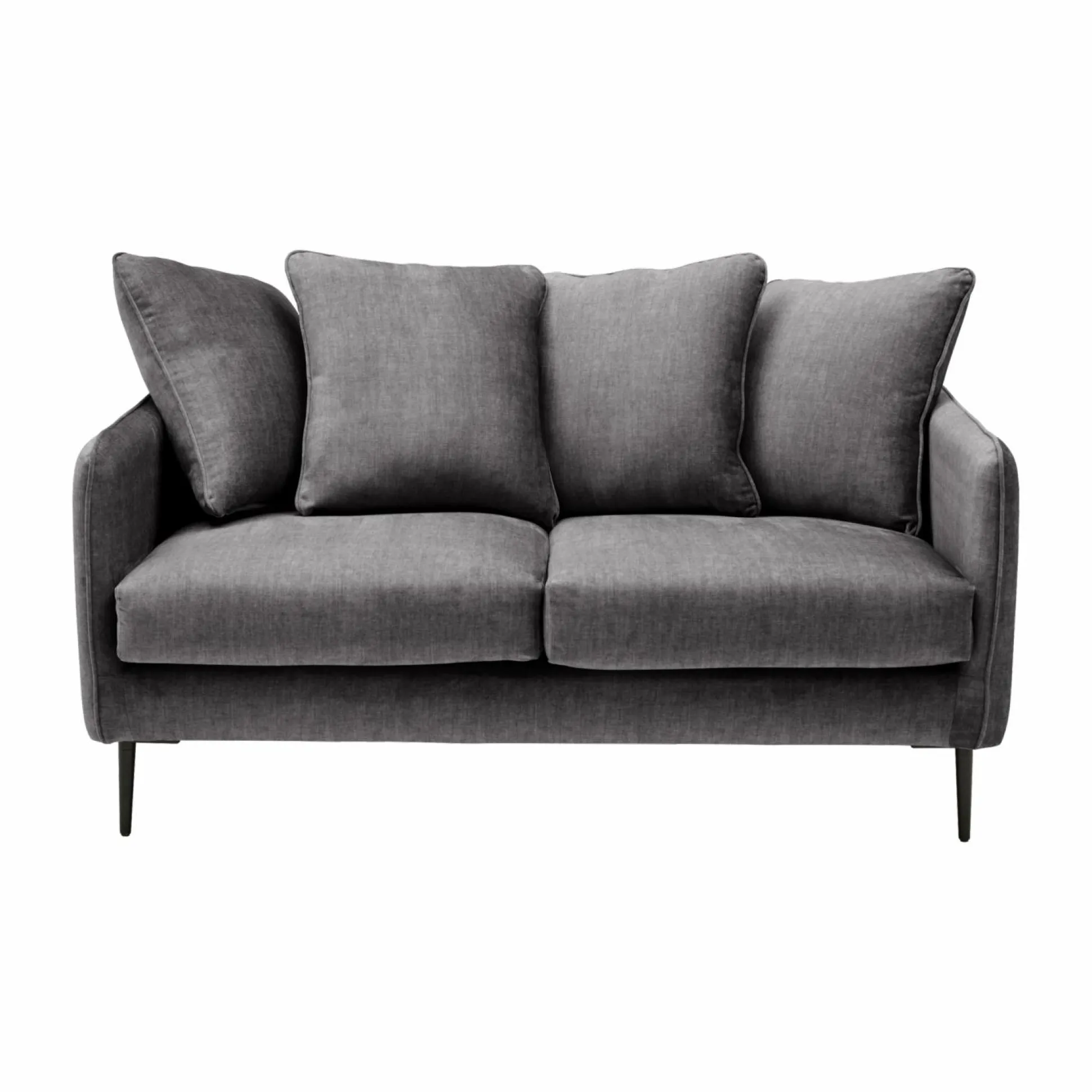Canapé velours Olympe - Anthracite - 2 places