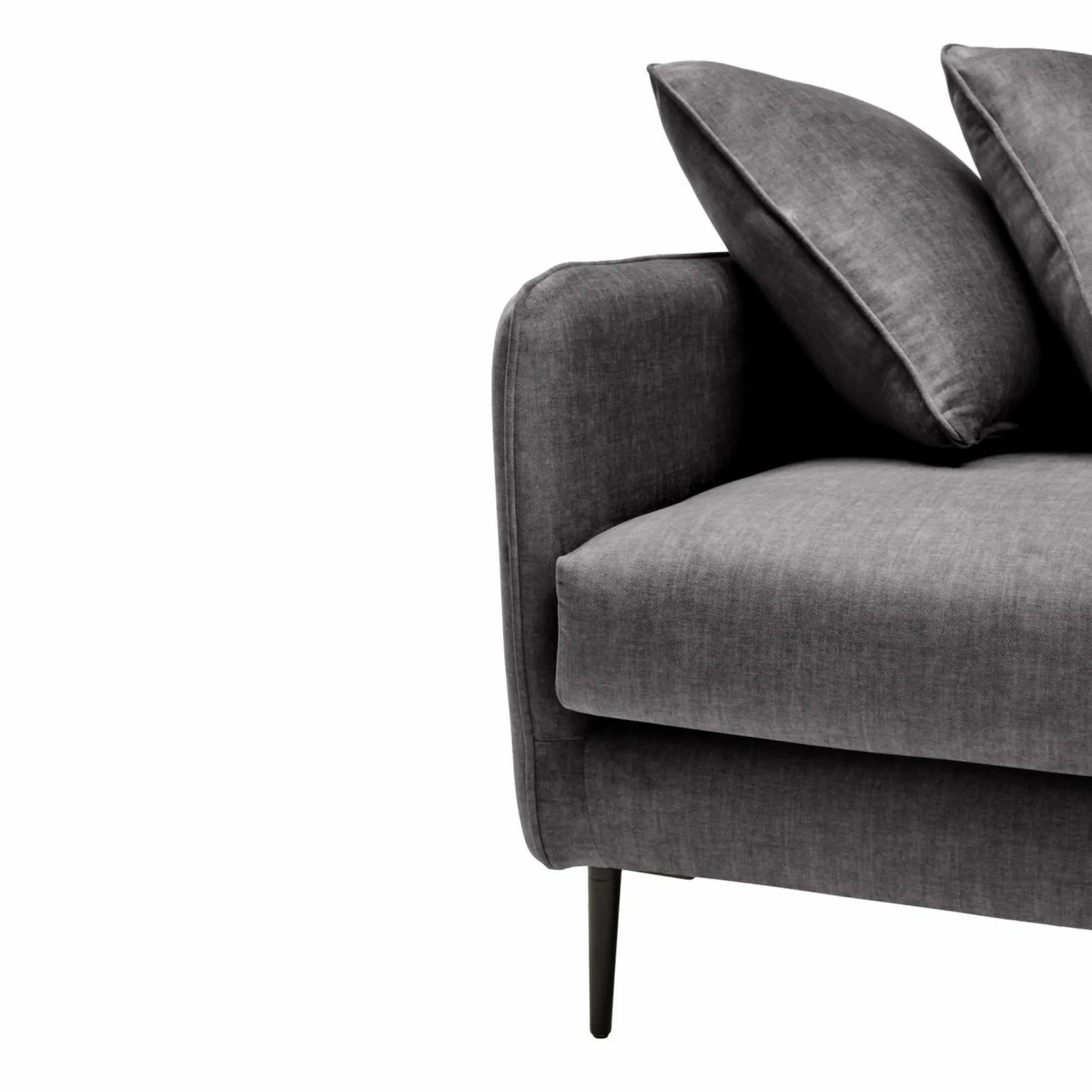 Canapé velours Olympe - Anthracite - 2 places