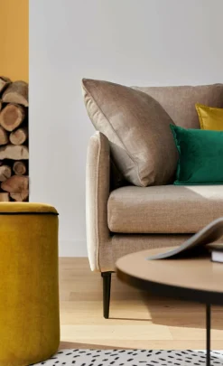 Canapé velours Olympe - Beige - 3 places