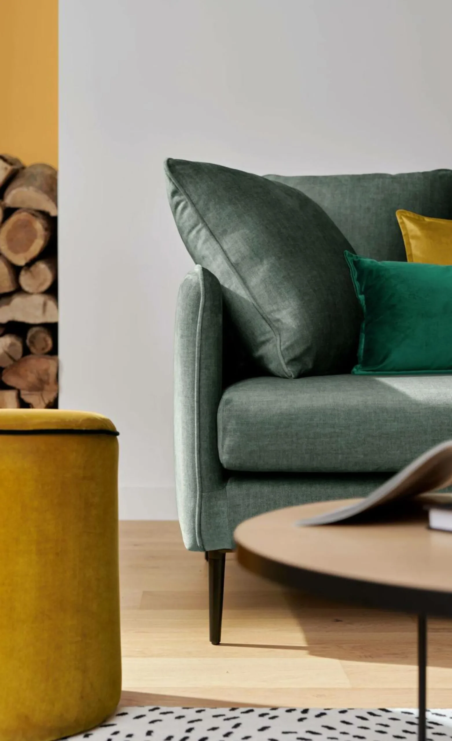 Canapé velours Olympe - Bleu - 3 places