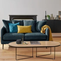 Canapé velours Olympe - Bleu Marine - 3 places