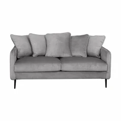 Canapé velours Olympe - Gris - 3 places