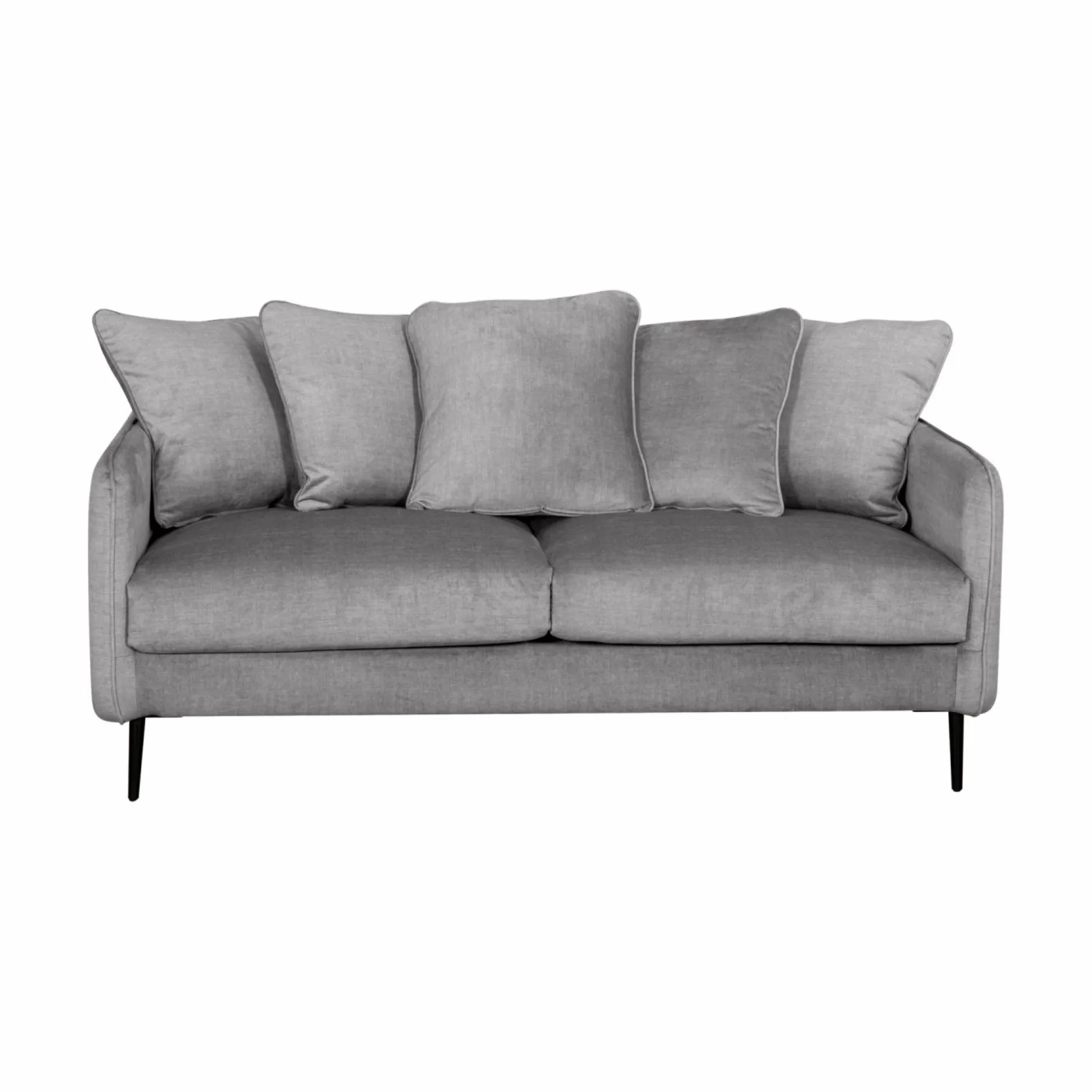 Canapé velours Olympe - Gris - 3 places