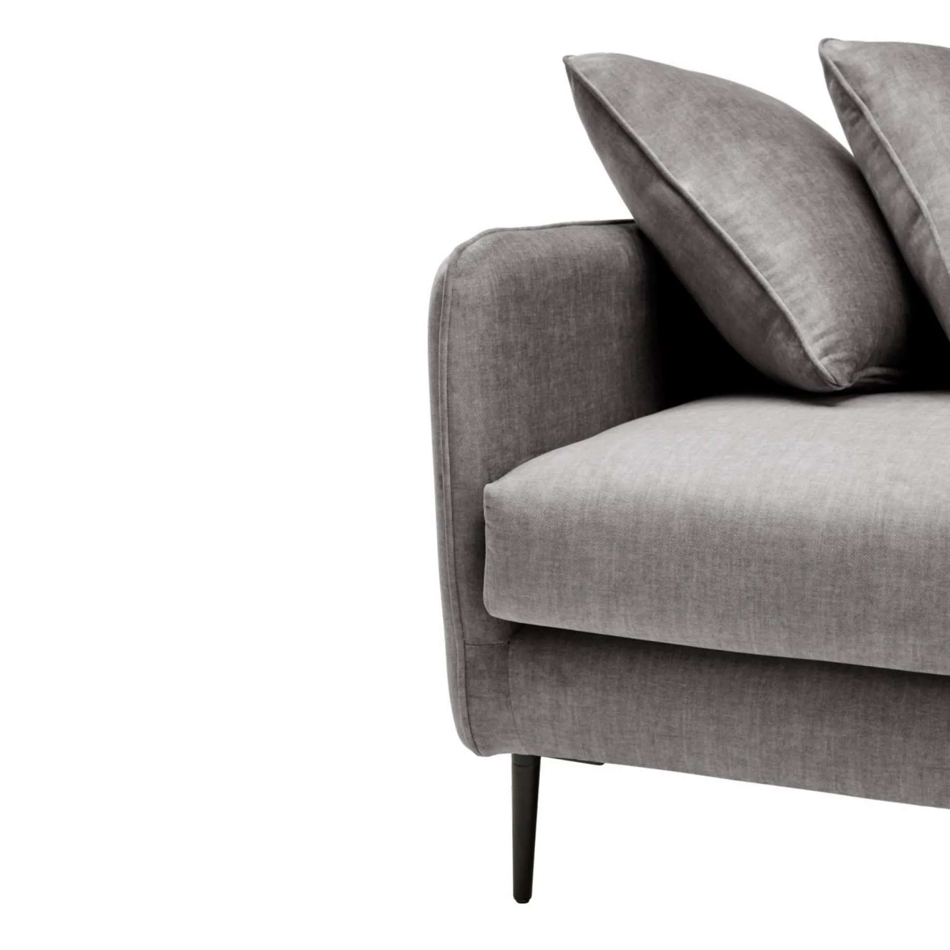 Canapé velours Olympe - Gris - 3 places