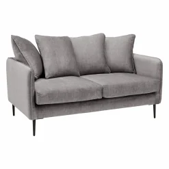 Canapé velours Olympe - Gris - 2 places