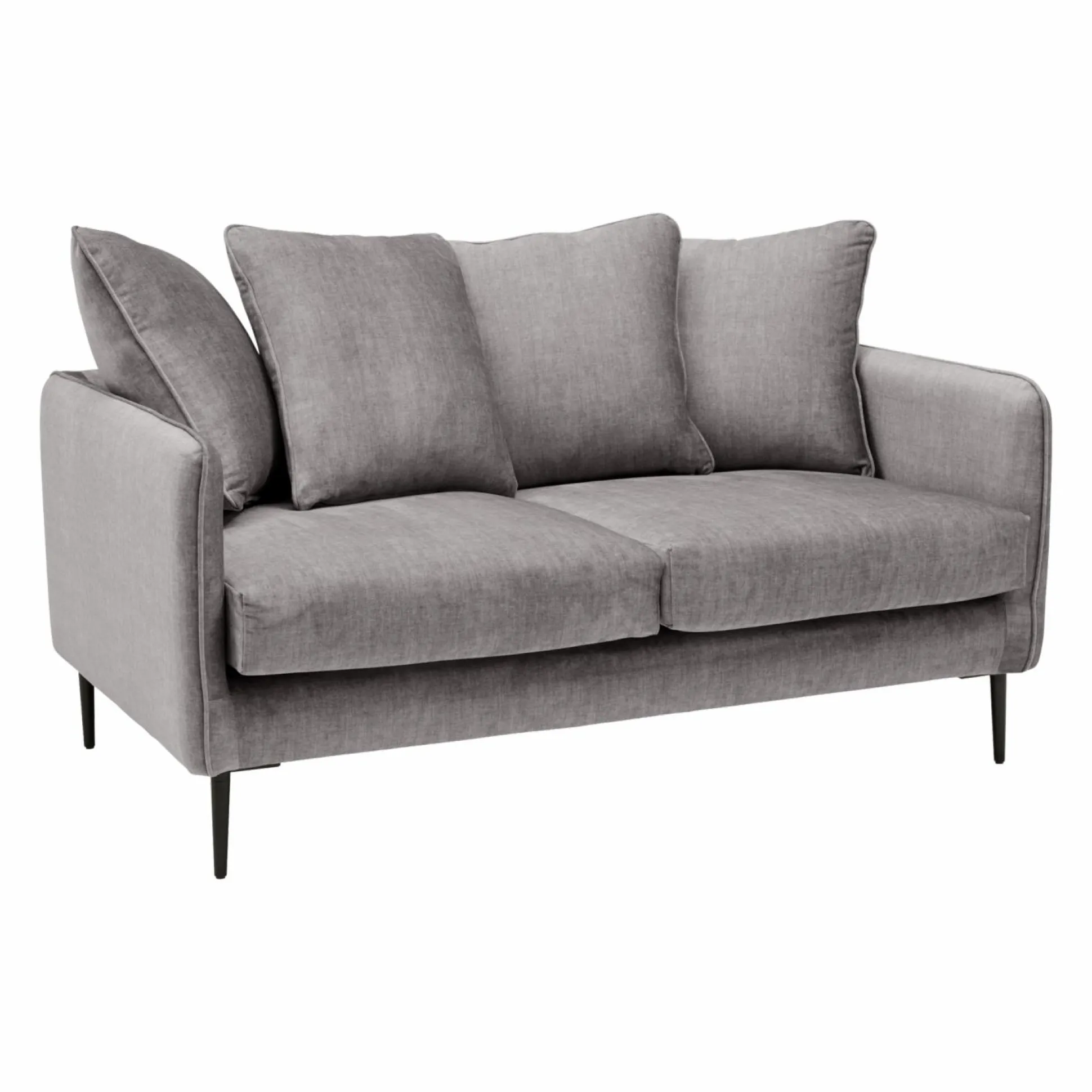 Canapé velours Olympe - Gris - 2 places