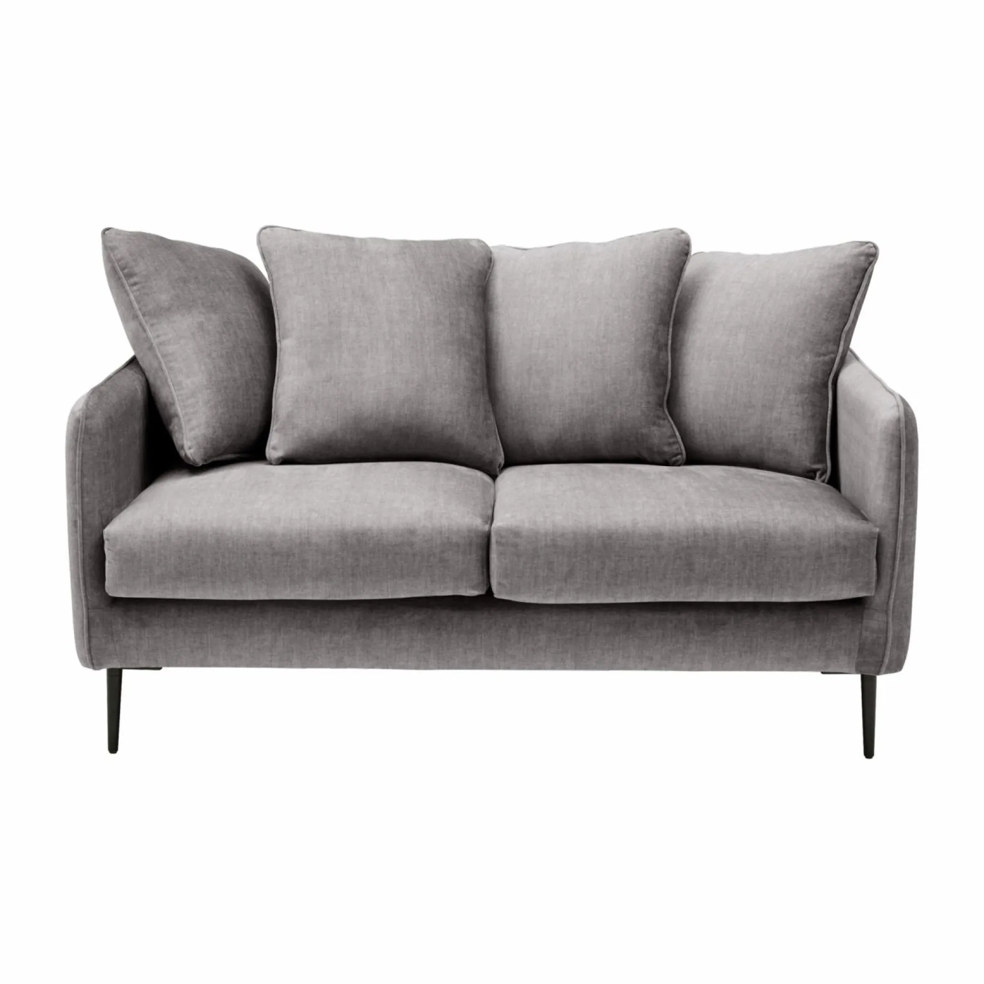 Canapé velours Olympe - Gris - 2 places