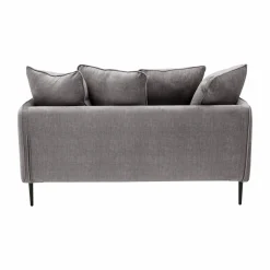 Canapé velours Olympe - Gris - 2 places