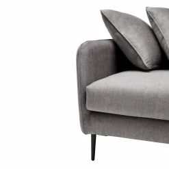 Canapé velours Olympe - Gris - 2 places