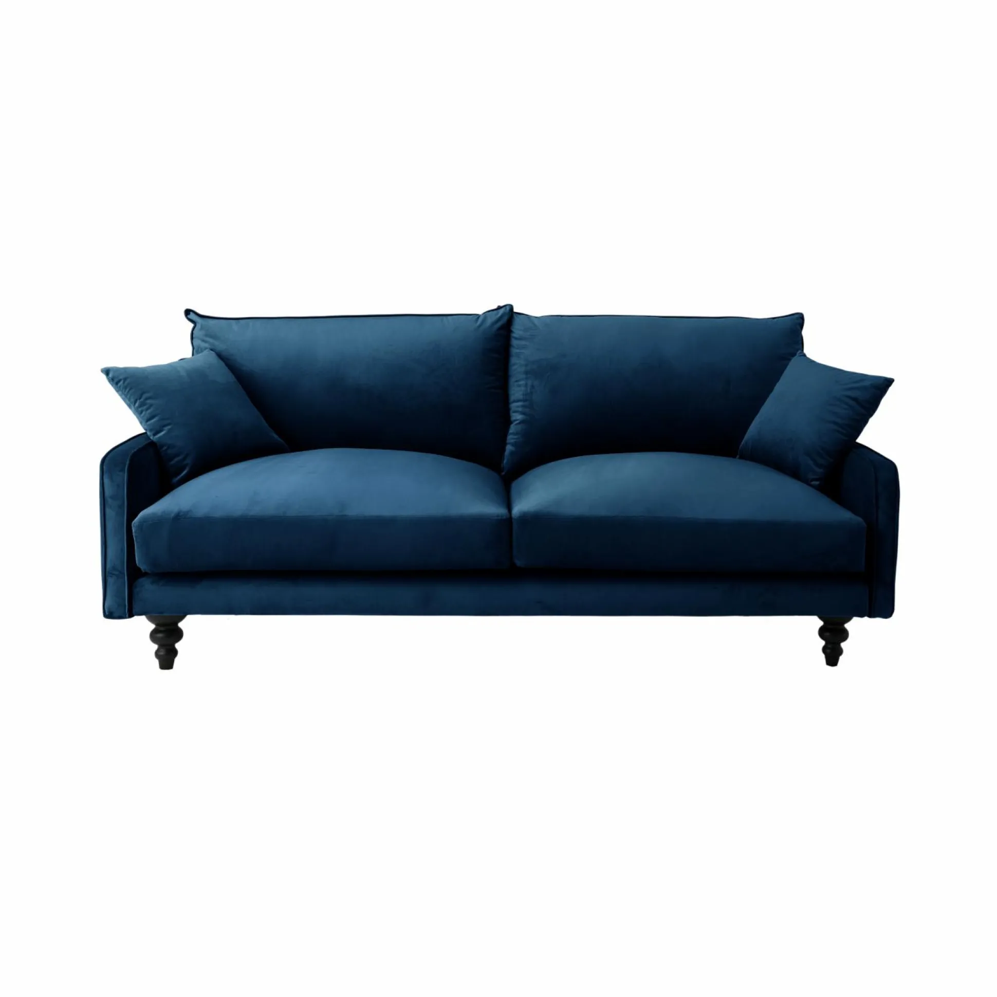 Canapé velours Orso - Bleu - 2 places