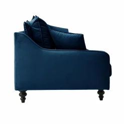 Canapé velours Orso - Bleu - 4 places