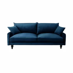 Canapé velours Orso - Bleu - 3 places