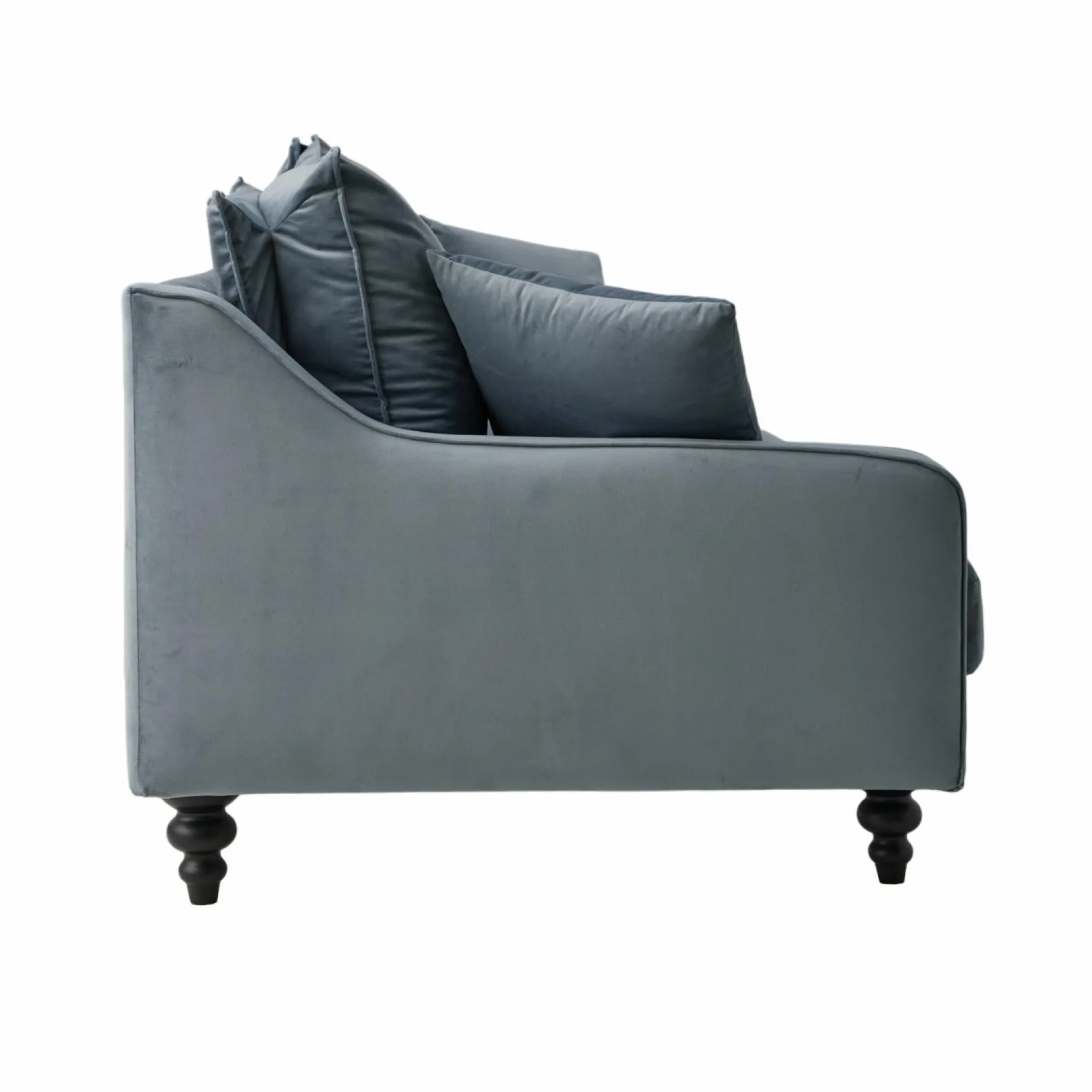 Canapé velours Orso - Bleu gris - 2 places