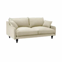 Canapé velours Orso - Ecru - 4 places