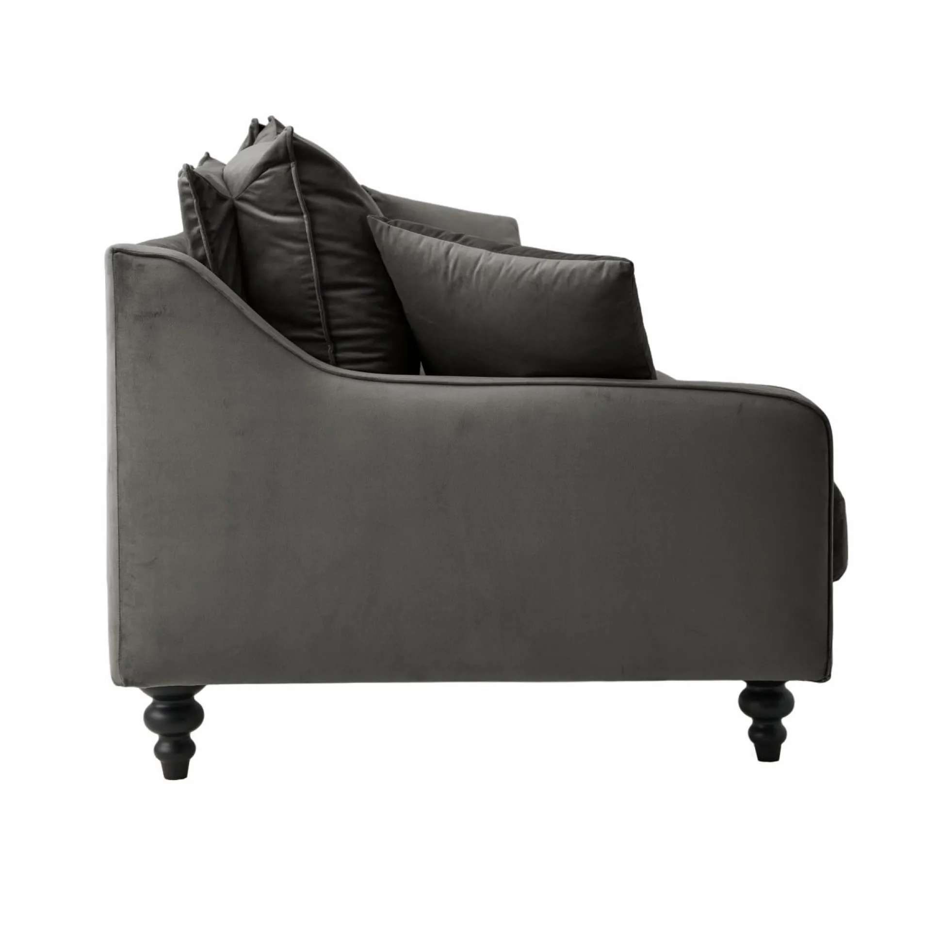 Canapé velours Orso - Gris Clair - 3 places