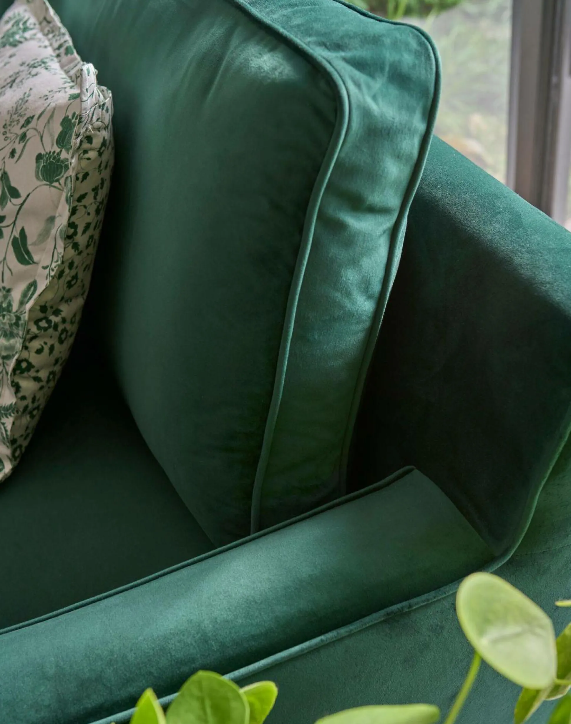 Canapé velours Oscar - Vert Emeraude - 3 places