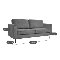 Canapé velours Pietra - Bleu Nocturne