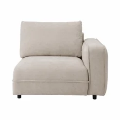 Chauffeuse avec accoudoir pour canapé modulable tissu Solenn - Ecru - Canapé angle droit