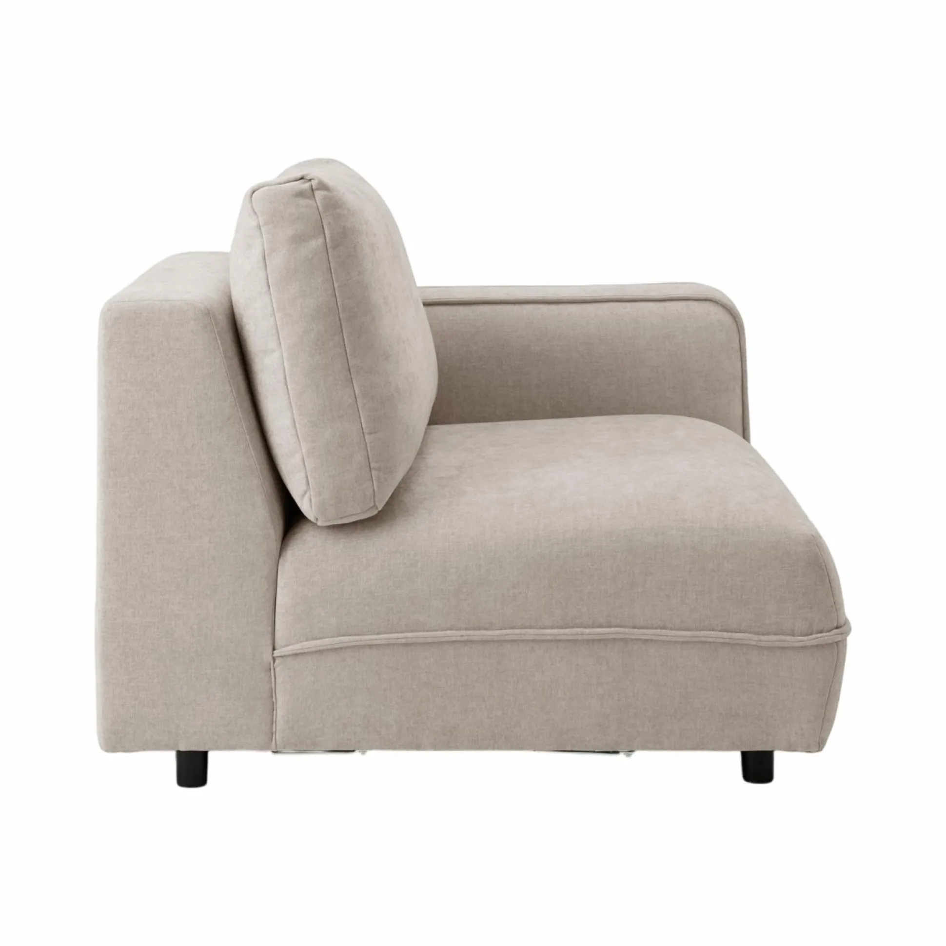 Chauffeuse avec accoudoir pour canapé modulable tissu Solenn - Ecru - Canapé angle droit