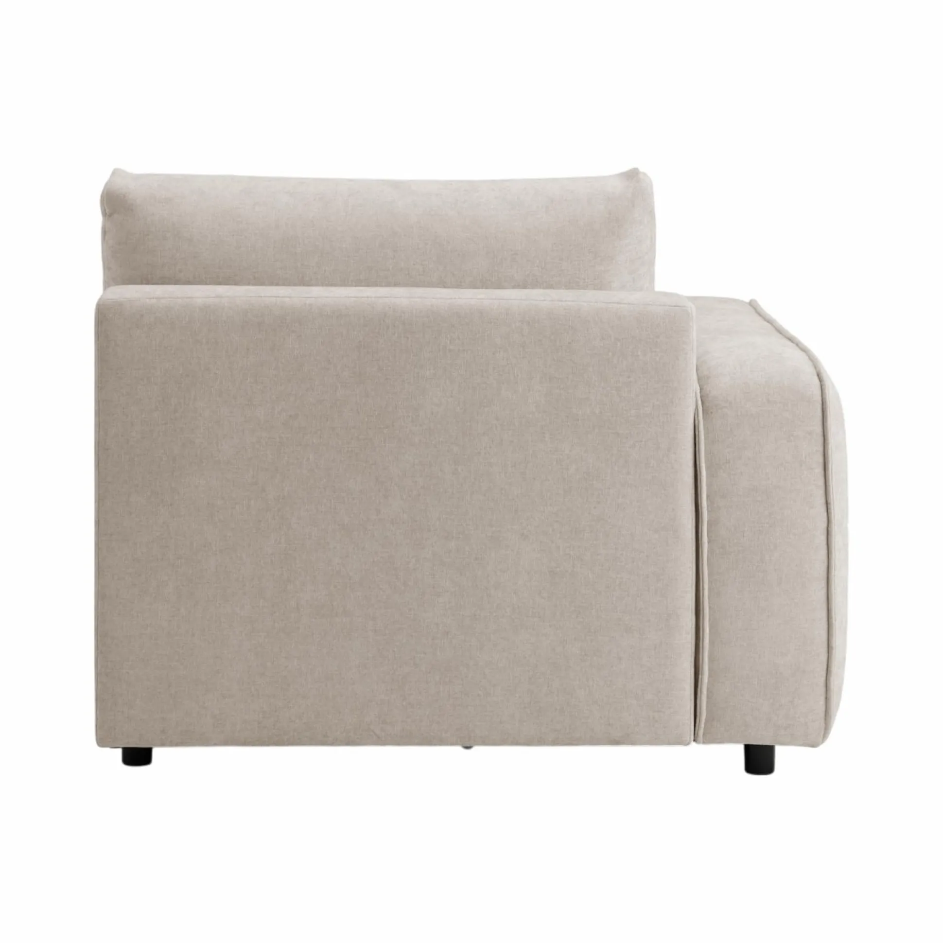 Chauffeuse avec accoudoir pour canapé modulable tissu Solenn - Ecru - Canapé angle droit