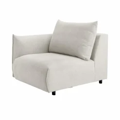 Chauffeuse avec accoudoir pour canapé modulable tissu Solal - Beige - Gauche