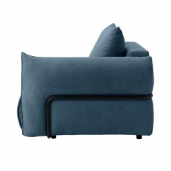 Chauffeuse avec accoudoir pour canapé modulable tissu Solal - Bleu - Droite