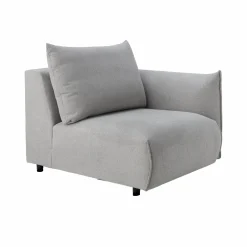 Chauffeuse avec accoudoir pour canapé modulable tissu Solal - Gris - Droite