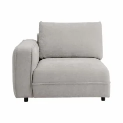 Chauffeuse avec accoudoir pour canapé modulable tissu Solenn - Galet - Canapé angle gauche