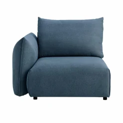 Chauffeuse avec accoudoir pour canapé modulable tissu Solal - Bleu - Gauche