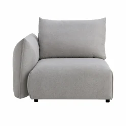 Chauffeuse avec accoudoir pour canapé modulable tissu Solal - Gris - Gauche