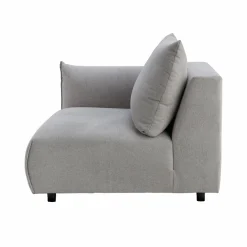 Chauffeuse avec accoudoir pour canapé modulable tissu Solal - Gris - Gauche