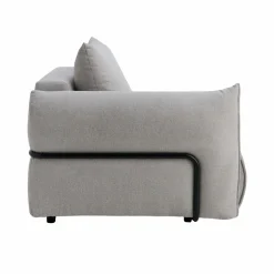 Chauffeuse avec accoudoir pour canapé modulable tissu Solal - Gris - Gauche