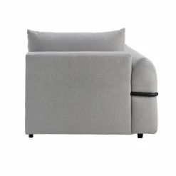 Chauffeuse avec accoudoir pour canapé modulable tissu Solal - Gris - Gauche