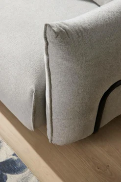 Chauffeuse avec accoudoir pour canapé modulable tissu Solal - Gris - Gauche