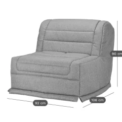 Chauffeuse BZ tissu matelas 12 cm Grace - Gris Foncé