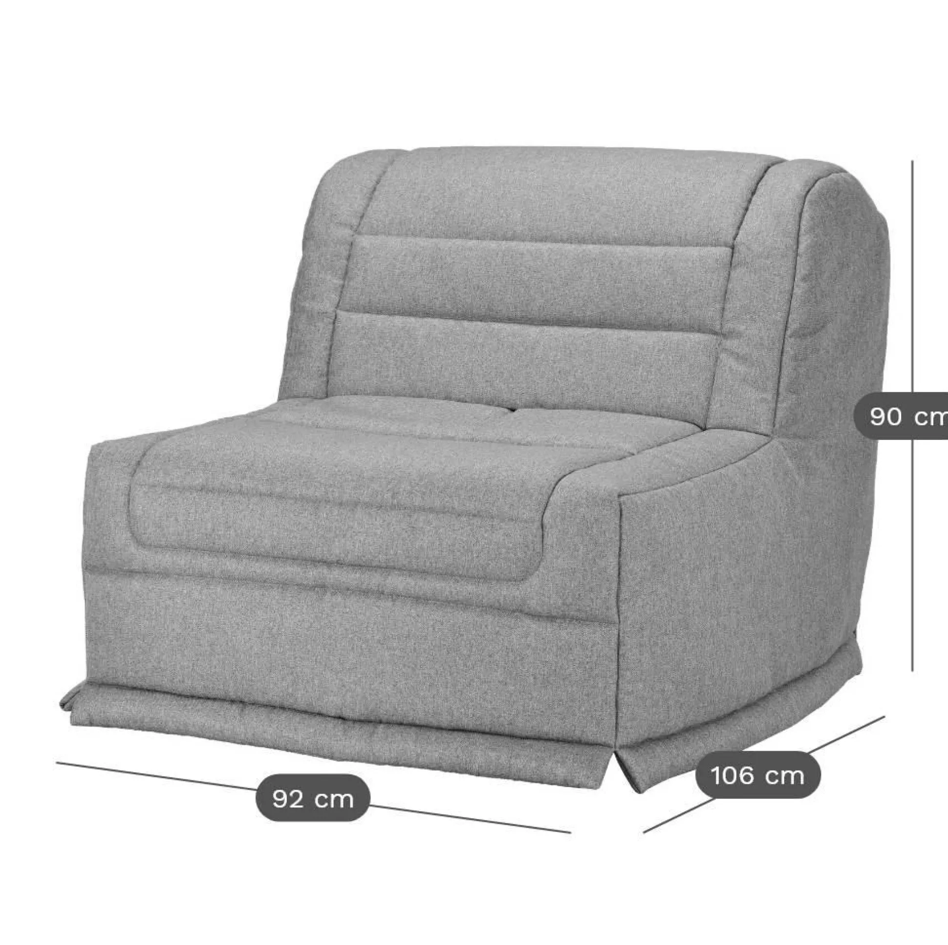 Chauffeuse BZ tissu matelas 12 cm Grace - Bleu Marine