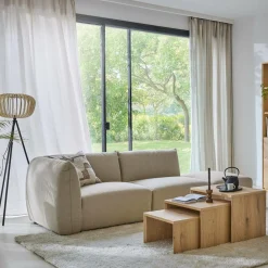 Chauffeuse pour canapé modulable tissu Pixel - Naturel