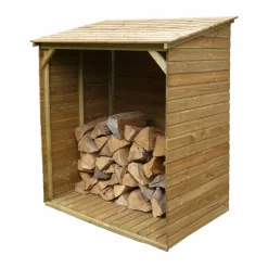 C.I.H.B. Abri Bûches avec Plancher 4 m² Grand Modèle en Bois Autoclave - 4 m2