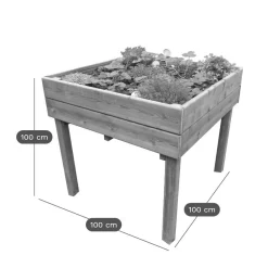 C.I.H.B. Lot de 3 Tables Potagères Carrées 480 L en Bois Autoclave