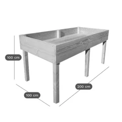 C.I.H.B. Table Potagère Rectangulaire 320 L en Bois Naturel