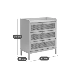 Commode 3 tiroirs Sam - Vert sauge