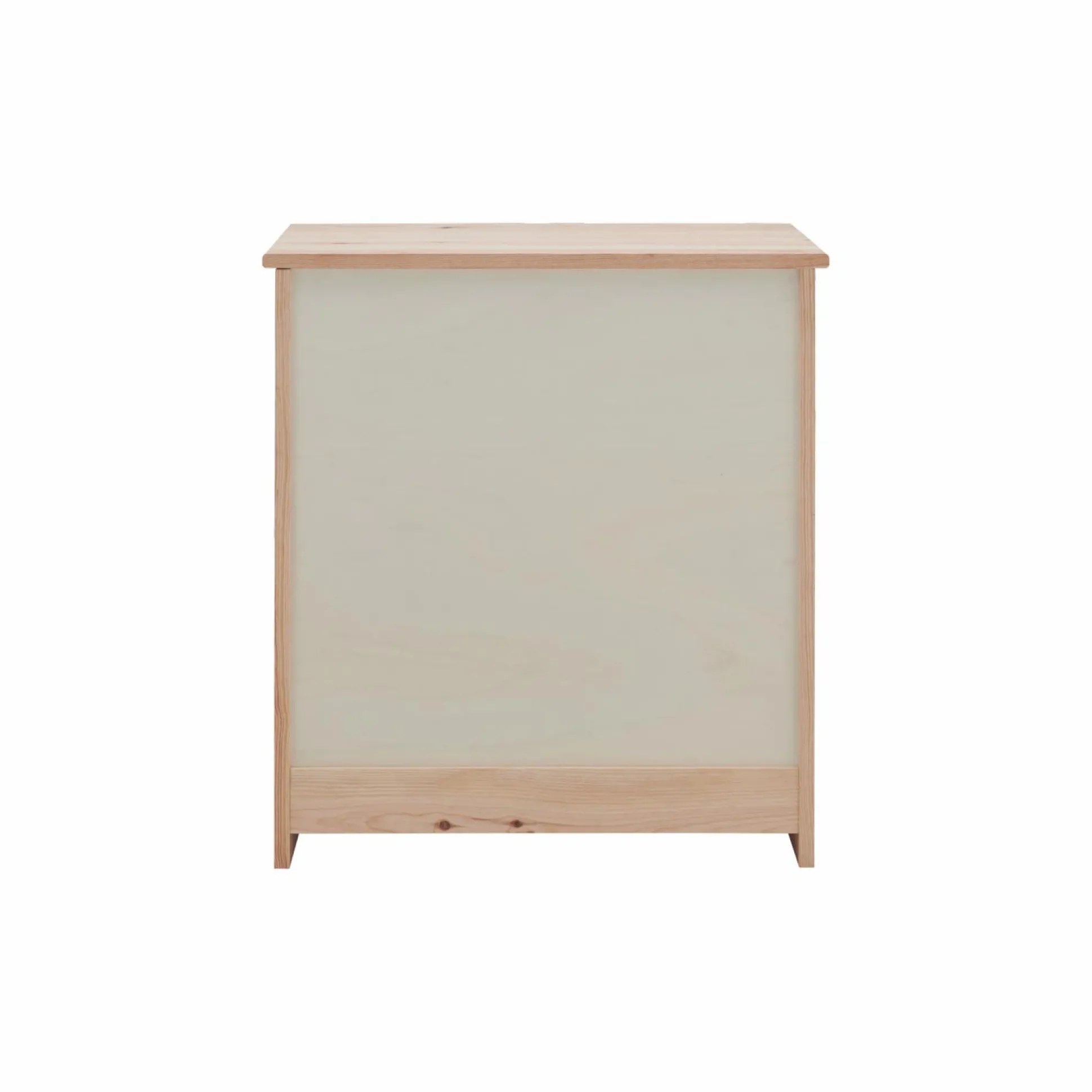 Commode bois massif 5 tiroirs Iris - Brut - Poignées Bois